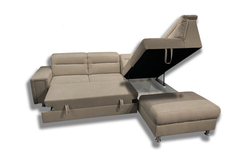 NICOLA L 111" x 93" Wide Sleeper Sectional with Storage