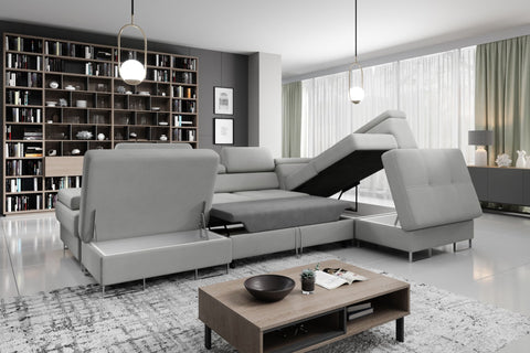 GALAXY XL 133" x 88" x 70 Wide Sleeper Sectional with Storage