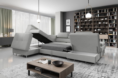 GALAXY XL 133" x 88" x 70 Wide Sleeper Sectional with Storage