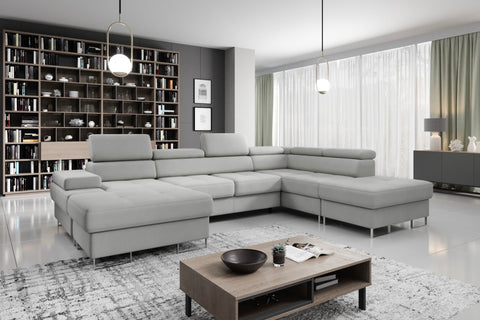 GALAXY XL 133" x 88" x 70 Wide Sleeper Sectional with Storage