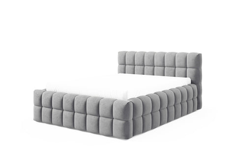 LAGOS Queen Size Bed Frame with Storage Gray Fabric