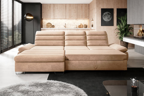 DONATELLA MINI 120.5" x 74.5" Wide Sleeper Sectional with Storage