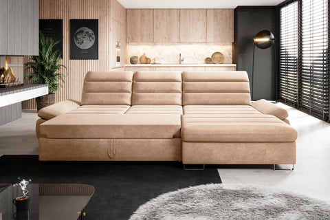 DONATELLA MINI 120.5" x 74.5" Wide Sleeper Sectional with Storage
