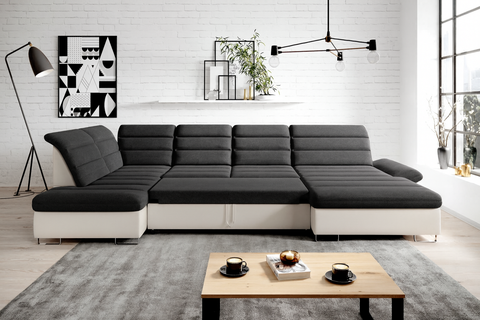 DONATELLA XL 145" x 84" x 74.5" Wide Sleeper Sectional with Storage
