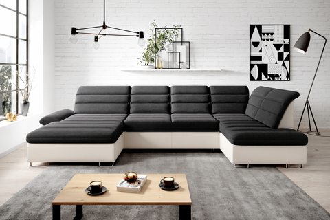 DONATELLA XL 145" x 84" x 74.5" Wide Sleeper Sectional with Storage