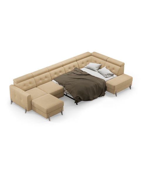 MONACO XL 147.5"x 80.5"x 69" Wide Sleeper Sectional with Storage