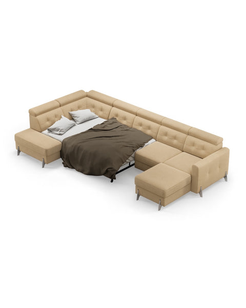 MONACO XL 147.5"x 80.5"x 69" Wide Sleeper Sectional with Storage
