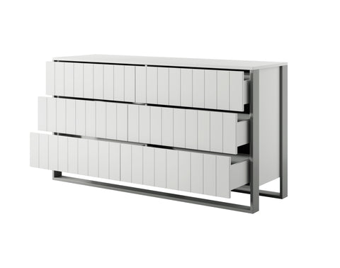 ROSA 6 DRAWER DRESSER WHITE