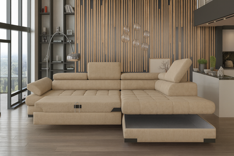 SULTAN L 103.5" x 88" Wide Sleeper Sectional with Storage
