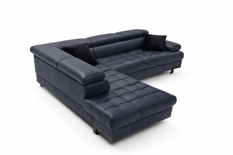 SULTAN L 103.5" x 88" Natural Leather Wide Sleeper Sectional with Storage