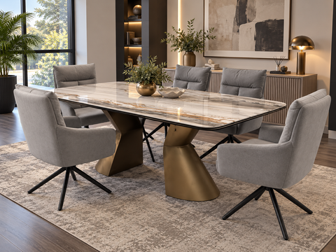 Portos 71" Antique Bronze Extendable Dining Table