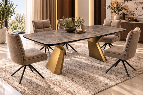 Aramis 63" Martha Bronze Extendable Dining Table