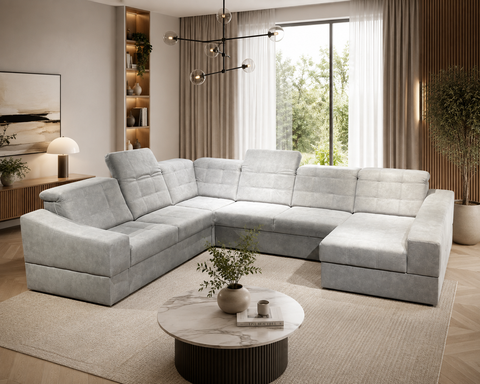 GIORGIO 138" x 107" 69" Wide Sleeper Sectional with Storage