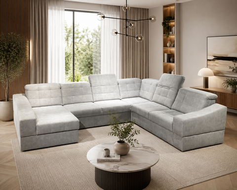 GIORGIO 138" x 107" 69" Wide Sleeper Sectional with Storage