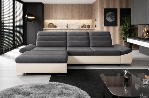 DONATELLA MINI 120.5" x 74.5" Wide Sleeper Sectional with Storage