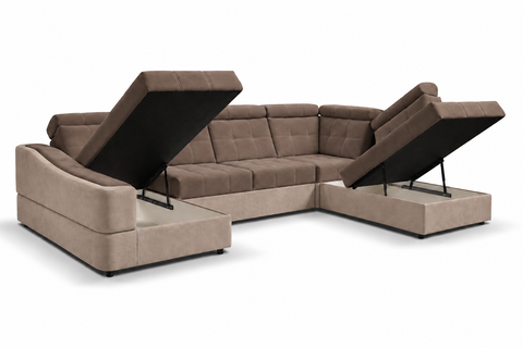 ALTO XL 140"x 88.5"x 68" Wide Sleeper Sectional with Storage