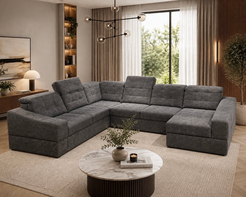 GIORGIO 138" x 107" 69" Wide Sleeper Sectional with Storage