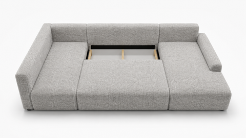 NEMO U-shape 121" x 59" x 59" Wide Sleeper Sectional with Storage