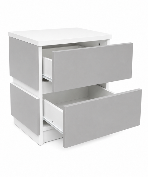 LIAM NIGHTSTAND WHITE & GREY  (SET OF 2)