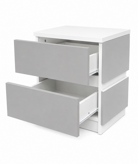 LIAM NIGHTSTAND WHITE & GREY  (SET OF 2)
