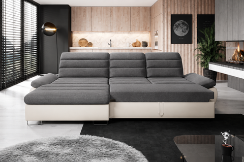 DONATELLA MINI 120.5" x 74.5" Wide Sleeper Sectional with Storage