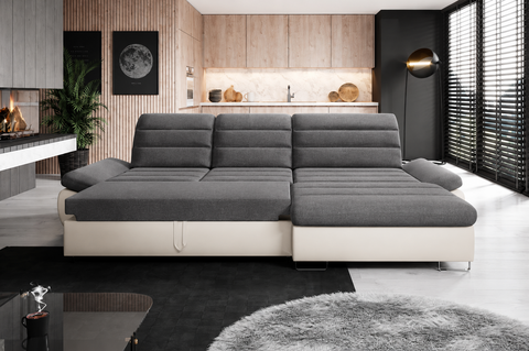 DONATELLA MINI 120.5" x 74.5" Wide Sleeper Sectional with Storage