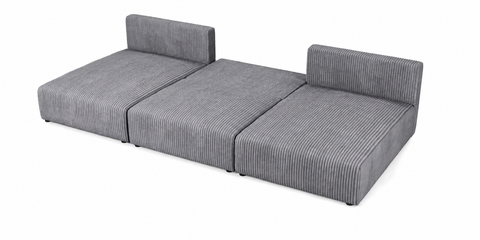 MOVELO-U 124" x 60" x 60" Wide Sleeper Sectional with Storage