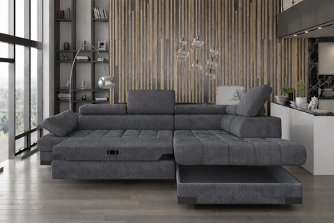 SULTAN L 103.5" x 88" Wide Sleeper Sectional with Storage