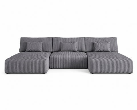MOVELO-U 124" x 60" x 60" Wide Sleeper Sectional with Storage