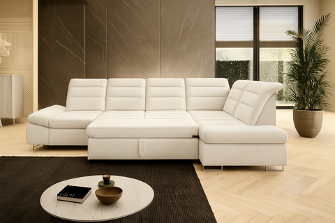 DONATELLA L2 136" x 80.5" Wide Sleeper Sectional with Storage
