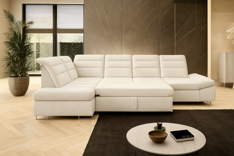 DONATELLA L2 136" x 80.5" Wide Sleeper Sectional with Storage