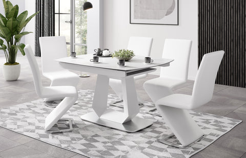 Milano 55" White Extendable Dining Table