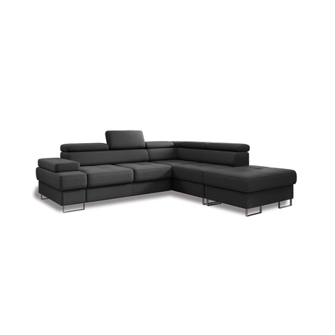 GALAXY L Natural Leather 103" x 88"  Wide Sleeper Sectional with Storage