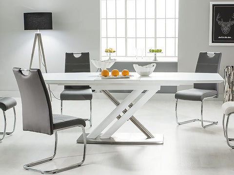 ALZANO 63" White Extendable Dining Table