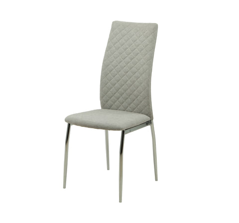 MILO Dining Chair Gray & Chrome Leg