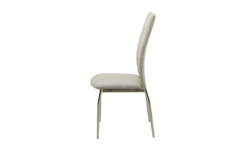 MILO Dining Chair Beige & Chrome Leg