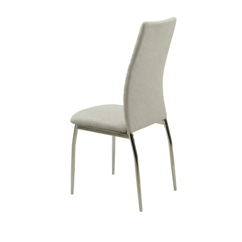 MILO Dining Chair Beige & Chrome Leg