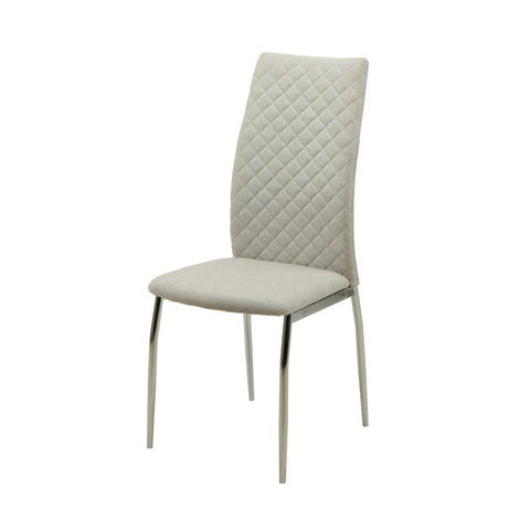 MILO Dining Chair Beige & Chrome Leg