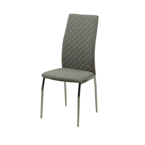 MILO Dining Chair Dark Gray & Chrome Leg