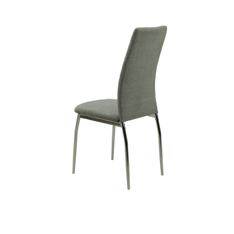 MILO Dining Chair Dark Gray & Chrome Leg