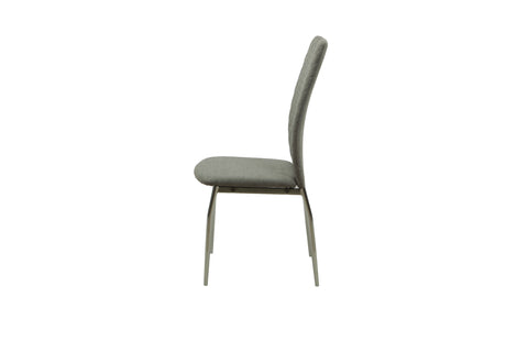 MILO Dining Chair Dark Gray & Chrome Leg