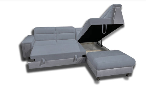 NICOLA L 111" x 93" Wide Sleeper Sectional with Storage