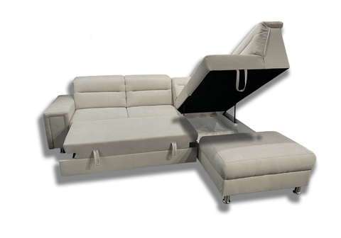 NICOLA L 111" x 93" Wide Sleeper Sectional with Storage