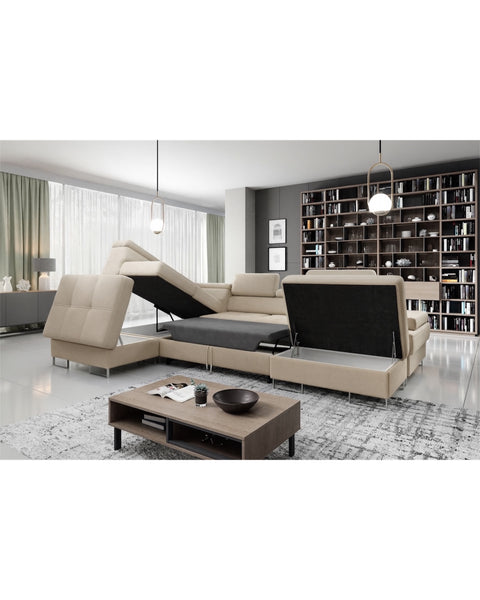 GALAXY XL 133" x 88" x 70 Wide Sleeper Sectional with Storage