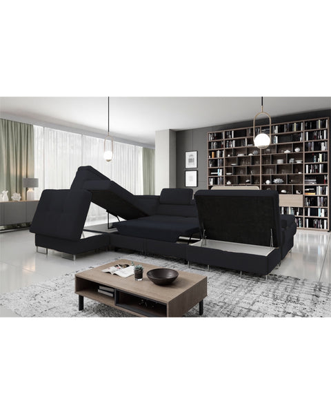 GALAXY XL 133" x 88" x 70 Wide Sleeper Sectional with Storage