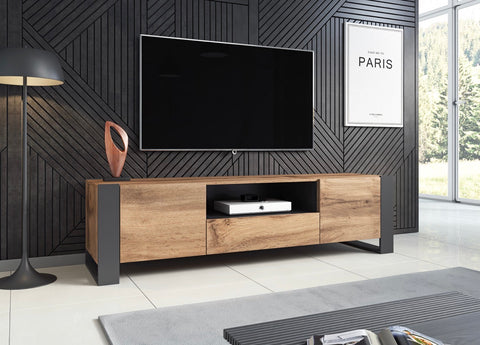 WOOD Tv Stand 71" Oak+ Anthracite