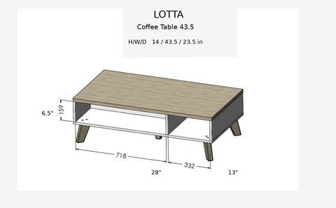 LOTTA Coffee Table Wotan Oak+ Black Top