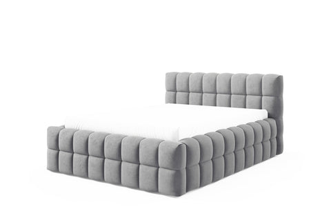 LAGOS King Size Bed Frame with Storage Grey Fabric