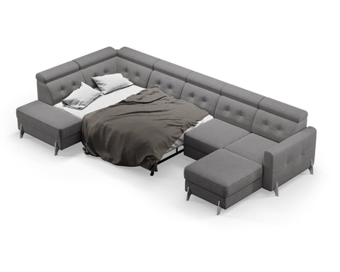 MONACO XL  147.5"x 80.5"x 69" Wide Sleeper Sectional with Storage