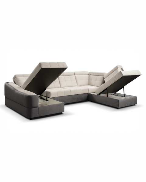 ALTO XL 140"x 88.5"x 68" Wide Sleeper Sectional with Storage